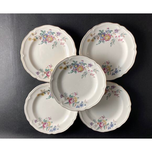 Set of 5 Edwin Knowles Winslow Bread/Dessert Plates | Vintage 1950s Cottagecore - Picture 1 of 10